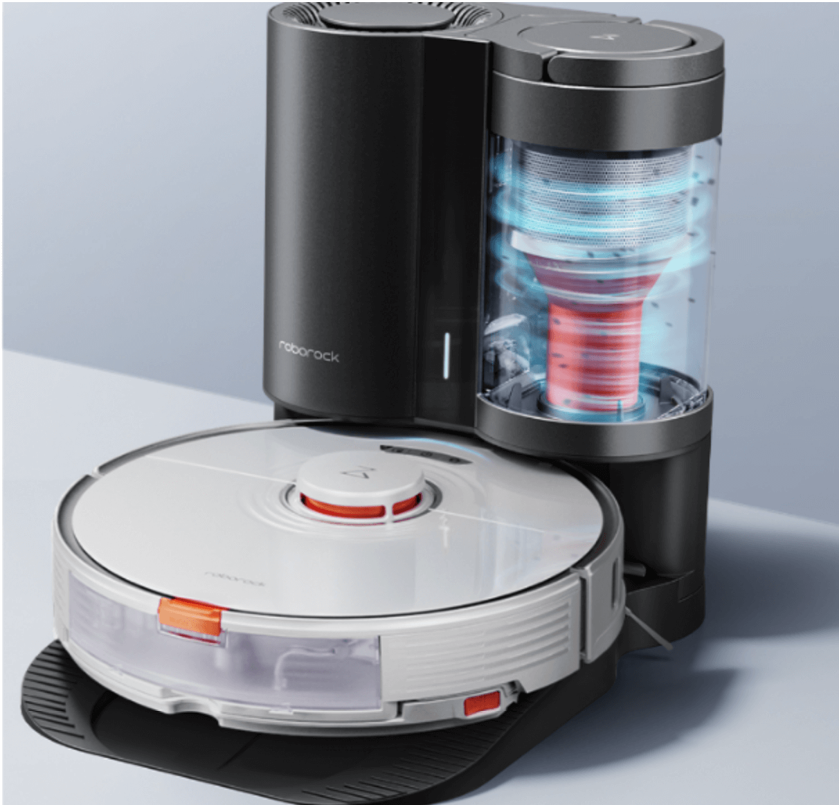 Funktionsweise der Absaugstation des Roborock S7 wird dargestellt